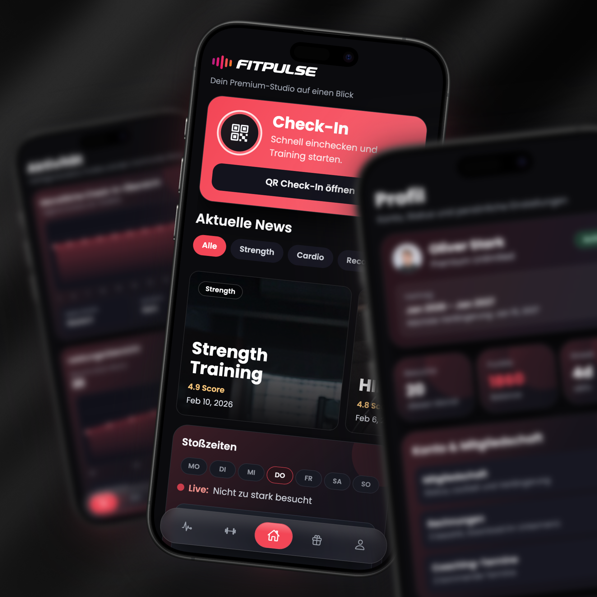 FitPulse App und digitaler Check-in